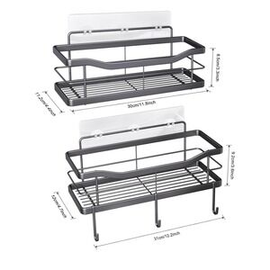 Corner Shower Caddy 2 Pack Adhesive Bathroom Accessories with Soap Holder